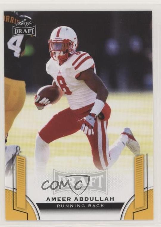 2015 Leaf Draft Gold Ameer Abdullah #02 Rookie RC 1u6