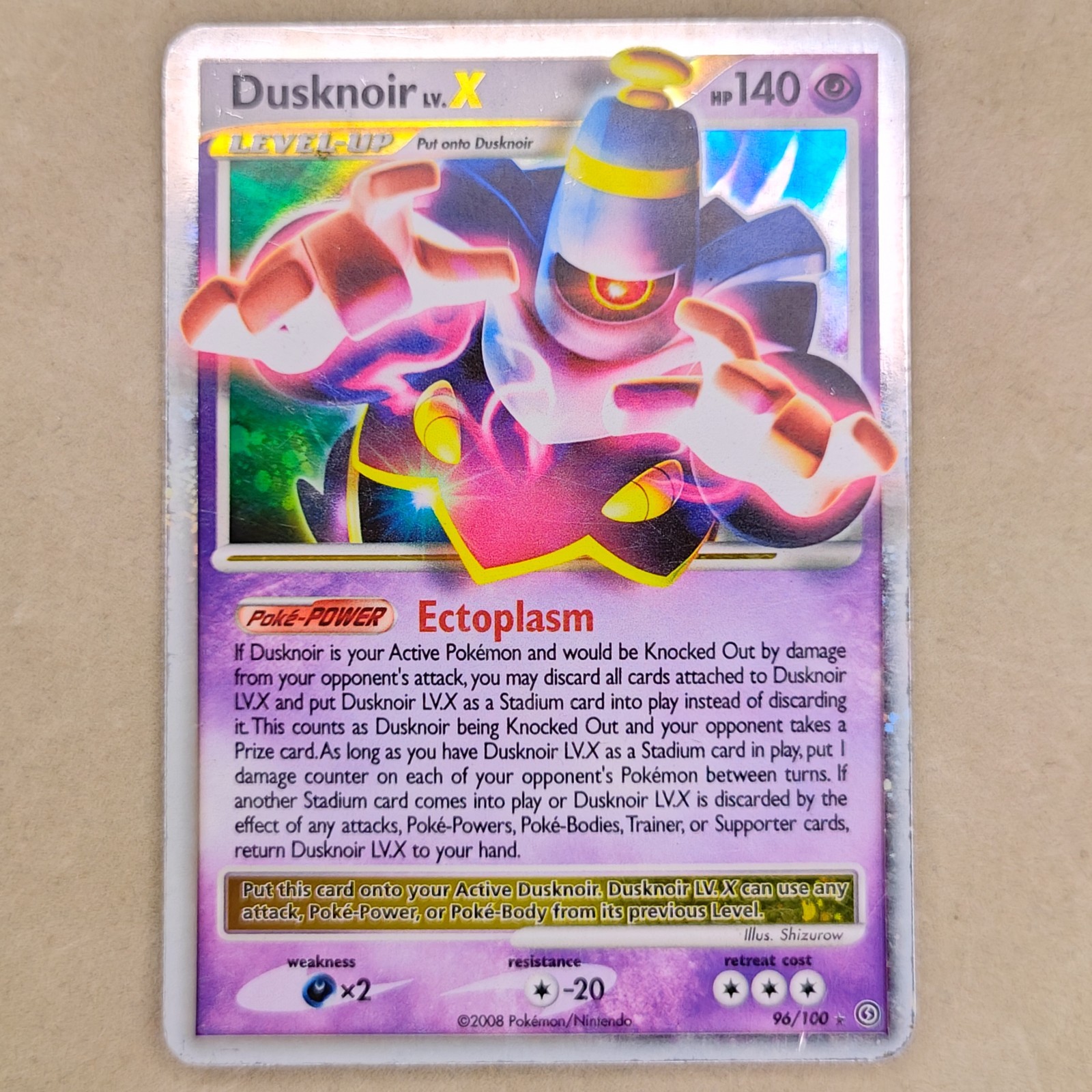 Dusknoir LV.X 96/100 Stormfront Holo Pokemon Card MP Moderately Played 