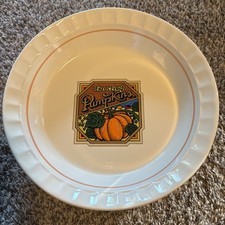 Pumpkin Pie Plate Treasure Craft Pottery  USA Fall Harvest Thanksgiving Fun Dish