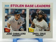 Jose Caballero - Oneil Cruz 2025 Topps Heritage - 2025 Stolen Base Leaders #4