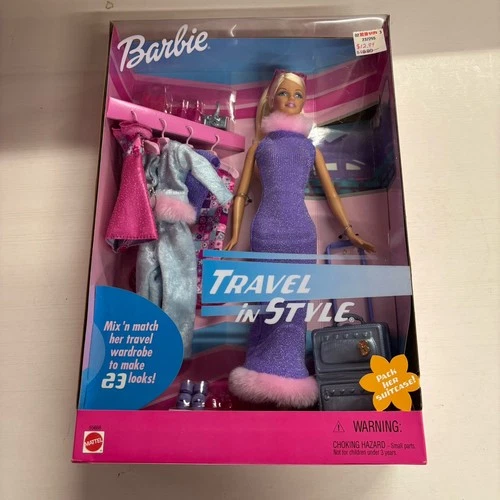 VINTAGE MATTEL 2001 BARBIE "TRAVEL IN STYLE" DOLL PLAY SET #55668 - NRFB