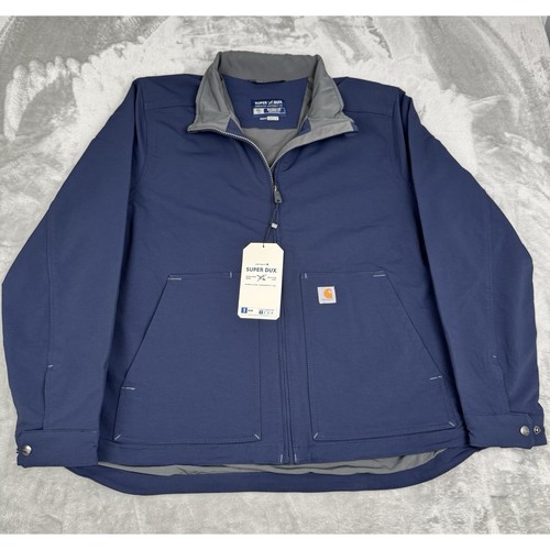 Carhartt Super Dux Rain Defender Crowley Jacket Mens 2XL XXL Blue Waterproof NWT
