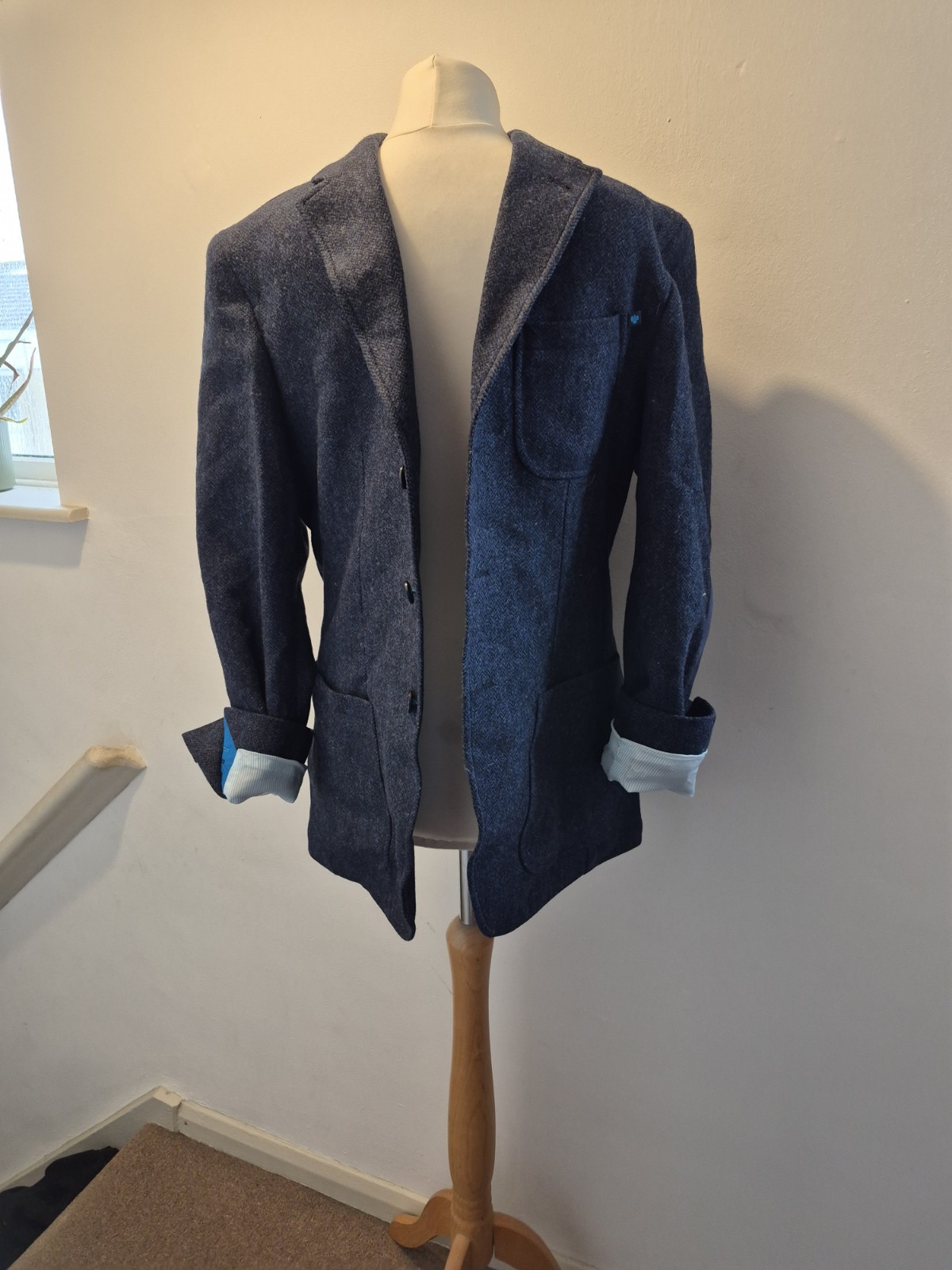 Men’s 100% Wool Blazer & Waistcoat Set 40R Tailored Smart Vintage image 2