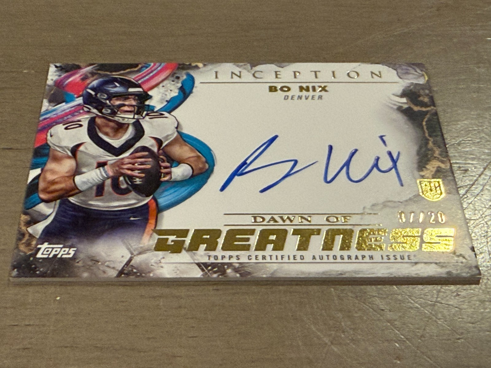 2024 Topps Inception Bo Nix Dawn Of Greatness On-Card Auto /20