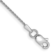 14K White Gold .8mm Parisian Wheat 9 inch Anklet Gift for Mother