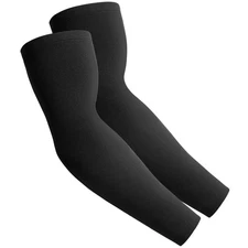 Arm Warmers 2 Pieces Thermal Winter Sleeves for Running Cycling Men Women Bla.