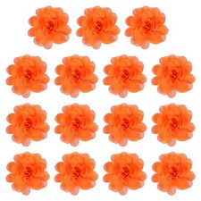 Applique tessuto cucito fiori chiffon confezione da 4 pollici e 15 e arancione fluorescente
