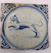 Antique Dutch Delft tile, late 17th–early 18th century (c.1680–1720).