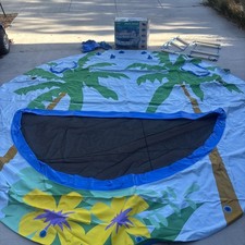 2007 Inflatable Floating Island 5 Person Oasis Lounge Pool Lake Water w/ ladder