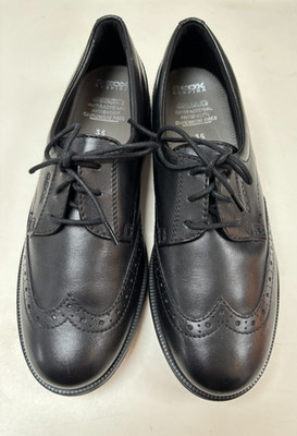 GEOX LEDER SCHUHE Brogues 2,5 35 NEU Mädchen Schule Smart Schwarz Schnürer Qualität
