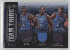 2012-13 Absolute Team Trios Jerseys 5/10 Serge Ibaka Kevin Durant #1 0c3