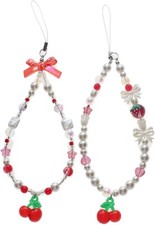 Beaded Phone Charms Strap,Pearl Bracelet Wrist Lanyard,Cute Camera Charm...