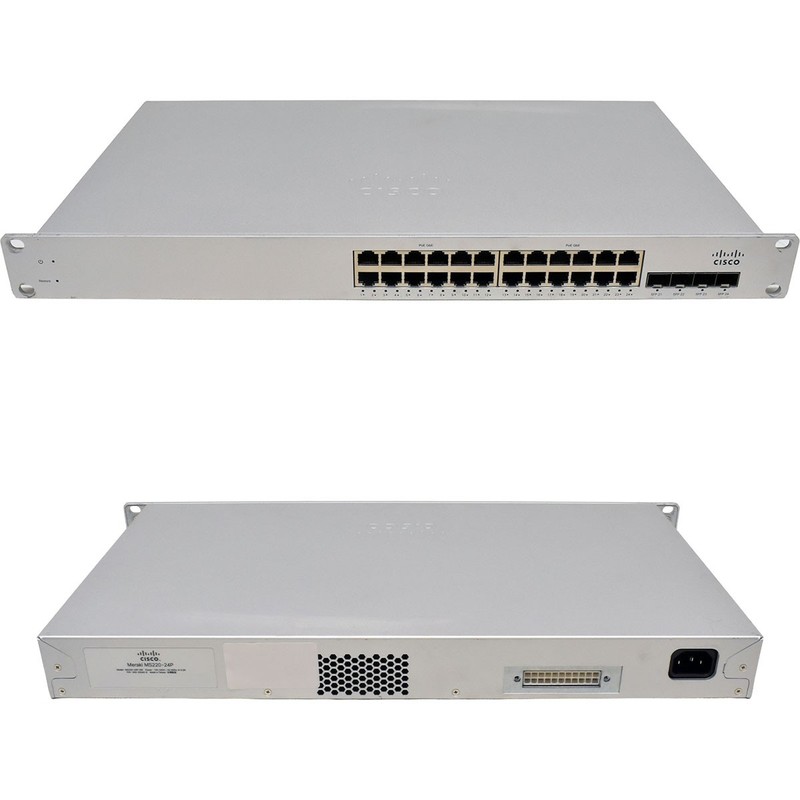 Cisco Meraki MS220-24P 24-Port PoE RJ-45 GE 4-Port SFP GE Cloud Managed Switch