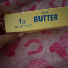 Salted Butter Squeeze Toy Squishy Stress Reliever Foam 4 oz Yellow/Blue