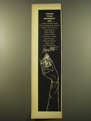 1961 Jacques Fath Perfume Advertisement - From this moment on