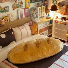 Bread Shape Plush Pillow Sofa Backrest Pillow Bedside Hugging Cushion Unique