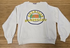 Vintage American Bandstand Sweatshirt Mens Large White Crewneck Made in USA 90s