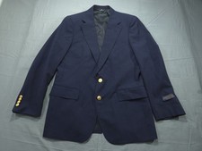 Vintage Polo Ralph Lauren Blazer Mens 46R Blue University Club Jacket Navy Gold