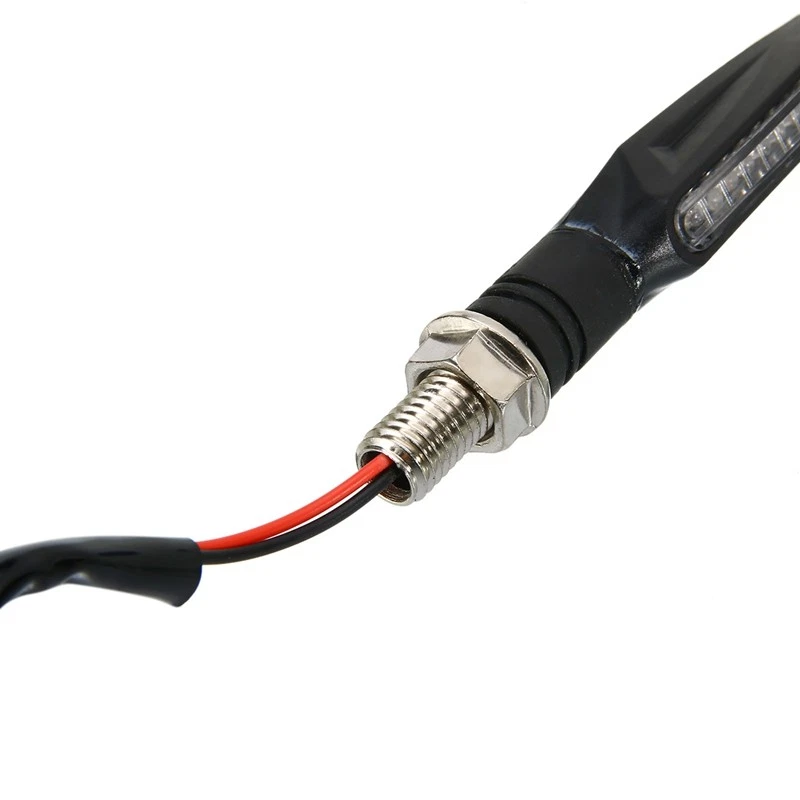 4pcs Flowing LED Motorcycle Turn Signal Light Motorbike Indicator Lamp Universal - Image 4 of 4