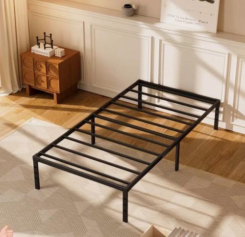 16" High Storage Twin Full King Queen Size Heavy Duty Metal Platform Bed Frame - Picture 8 of 24