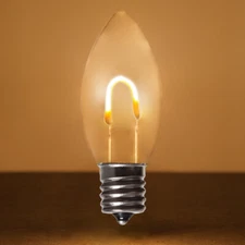 LED Shatterproof FlexFilament C9 Vintage Edison Christmas Light Bulbs, 5 Pack