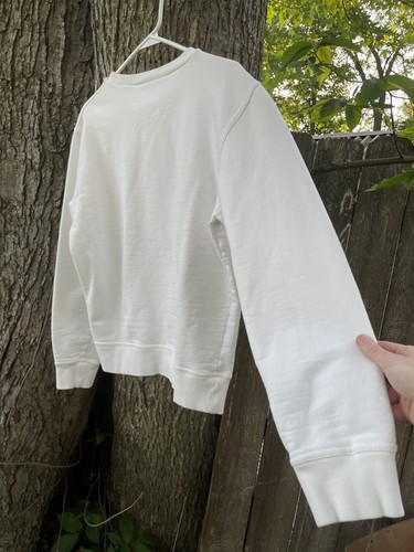 Maison Margiela Inverted Logo Crewneck Sweatshirt Men Sz 48 L White Embroidered - Picture 13 of 20