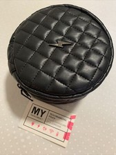 Nwt My Tagalong Tech Organizing Pouch Neoprene Quilted Round Zip Around Black Sm