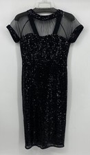 Maggy London Preowned Womens Dress Sequin Cocktail Short Sleeve Size 6