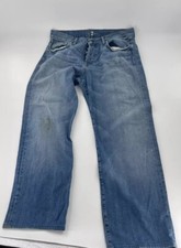 7 For All Mankind Men’s Denim Blue Jeans Relaxed Button Fly Made in USA 36x30.5