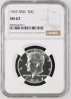 1967 SMS MS67 Cameo Kennedy Half Dollar NGC