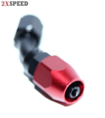 AN-4 AN4 45° Swivel-Seal Fuel Oil Gas Line Hose End Fitting Adapter Black + Red