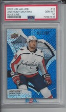 ANTHONY MANTHA 2021-22 UPPER DECK ALLURE BLUE LINE REFRACTOR /35 PSA 10 POP 1/1