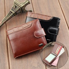 Men's Leather Wallet Multi-card Slot Wallet Zipper Purse Foldable Coin Wallet