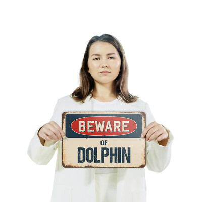 Dolphin (3 Pack) Plastic Street Sign Crossing Warning Vintage