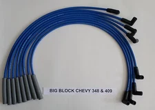 CHEVY 1956-1965  348 & 409  BLUE HEI HI-PERFORMANCE 8mm Spiral Spark Plug Wires