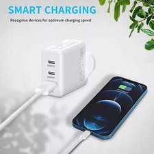 65W Charger Adaptor PD Fast Charging UK Plug Compatible with USB-C Devices