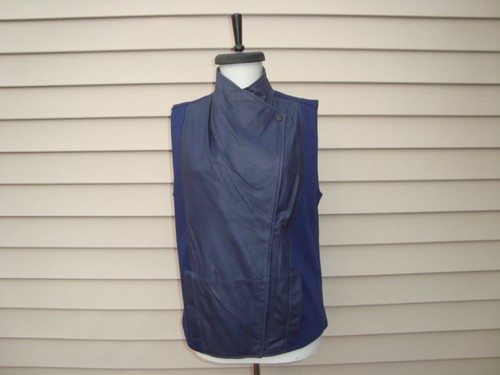 Gilet splendido nuovo con etichette VINCE $695 progettato con cerniera nascosta 100% pelle di capra taglia M - Foto 5 di 10