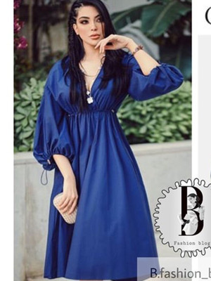 zara midi dress with voluminous sleeves