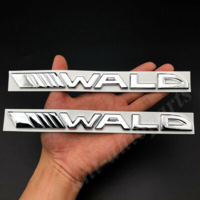 2pcs Metal Chrome Black Bison Wald Style Trunk Emblem Badge Decal Stickers E S G