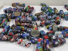 2 Pounds Large Multicolor India Handmade Millefiori Glass Beads Bulk (MNP-11) ⭐