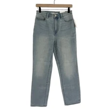 NWT Lands’ End Women’s High Rise Straight Leg Ankle Jeans Light Wash Blue Size 6