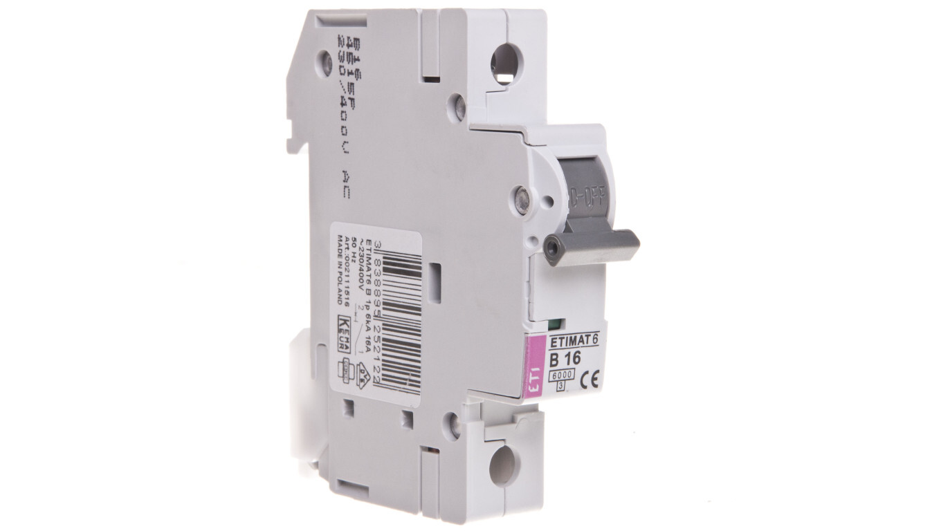 Miniature circuit breaker 1P B 16A 6kA AC ETIMAT 6 002111516 /T2UK