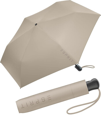Regenschirm ESPRIT Easymatic Slimline Taupe Gray Automatik Damen  