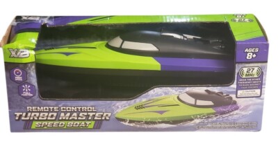 XVB Remote Control Turbo Master Speed Boat 10.4in X 2.8in  Purple Green