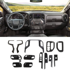 Carbon Fiber ABS Interior Decor Trim Cover Kit For Chevy Silverado 2019-25 14pc