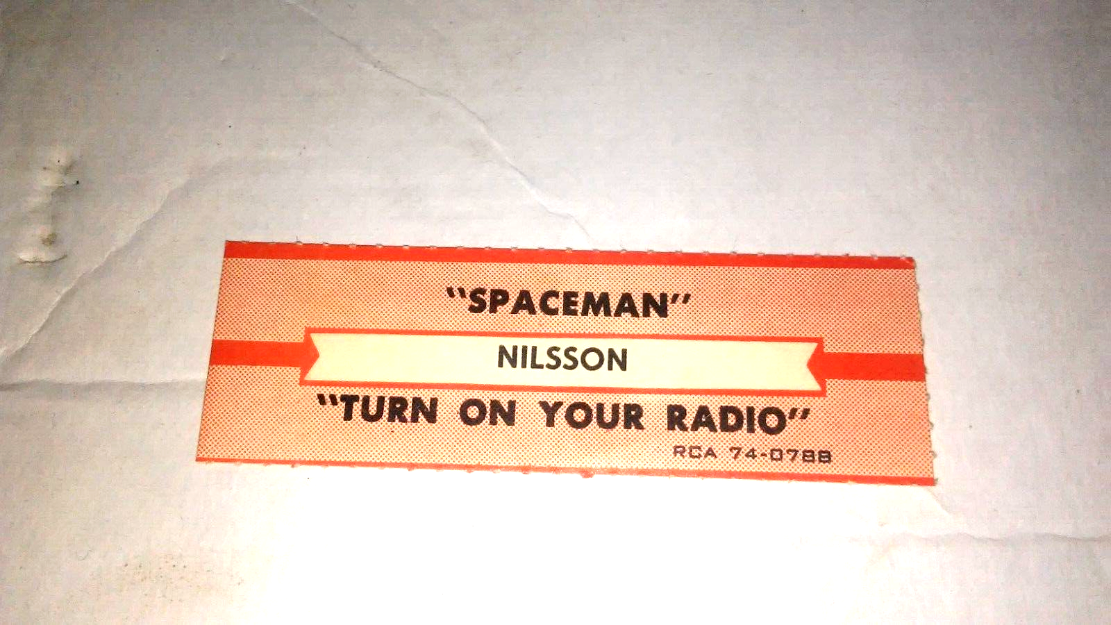Spaceman Turnabout JUKEBOX VINTAGE TITLE STRIP (1) NILSSON-SPACEMAN/TURN ON YOUR RADIO-L ...