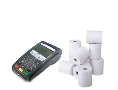 100 ROTOLI TERMICI POS CASSA 57X20X12 ROTOLINI CARTA OMOLOGATA BANCOMAT ROTOLO