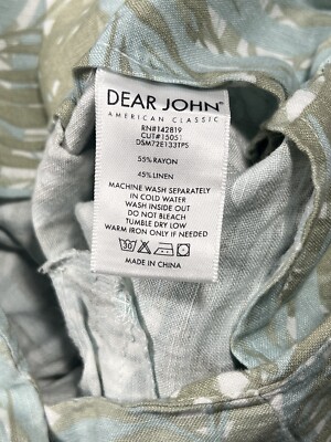ジョニー Dear John Womens M Paperbag Waist Shorts Linen Blend Tropical Mint