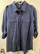 Apt 9 Shirt Xl Blue Long Sleeve Button Up NEW Modern Fit
