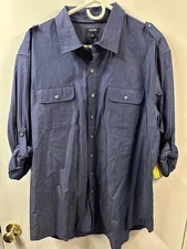Apt 9 Shirt Xl Blue Long Sleeve Button Up NEW Modern Fit
